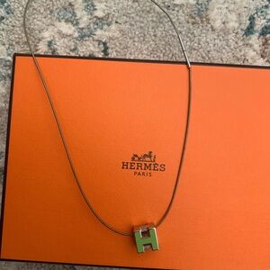 Hermès Green Pendant Necklace